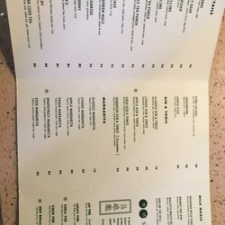 Bound - Some of the drink menu