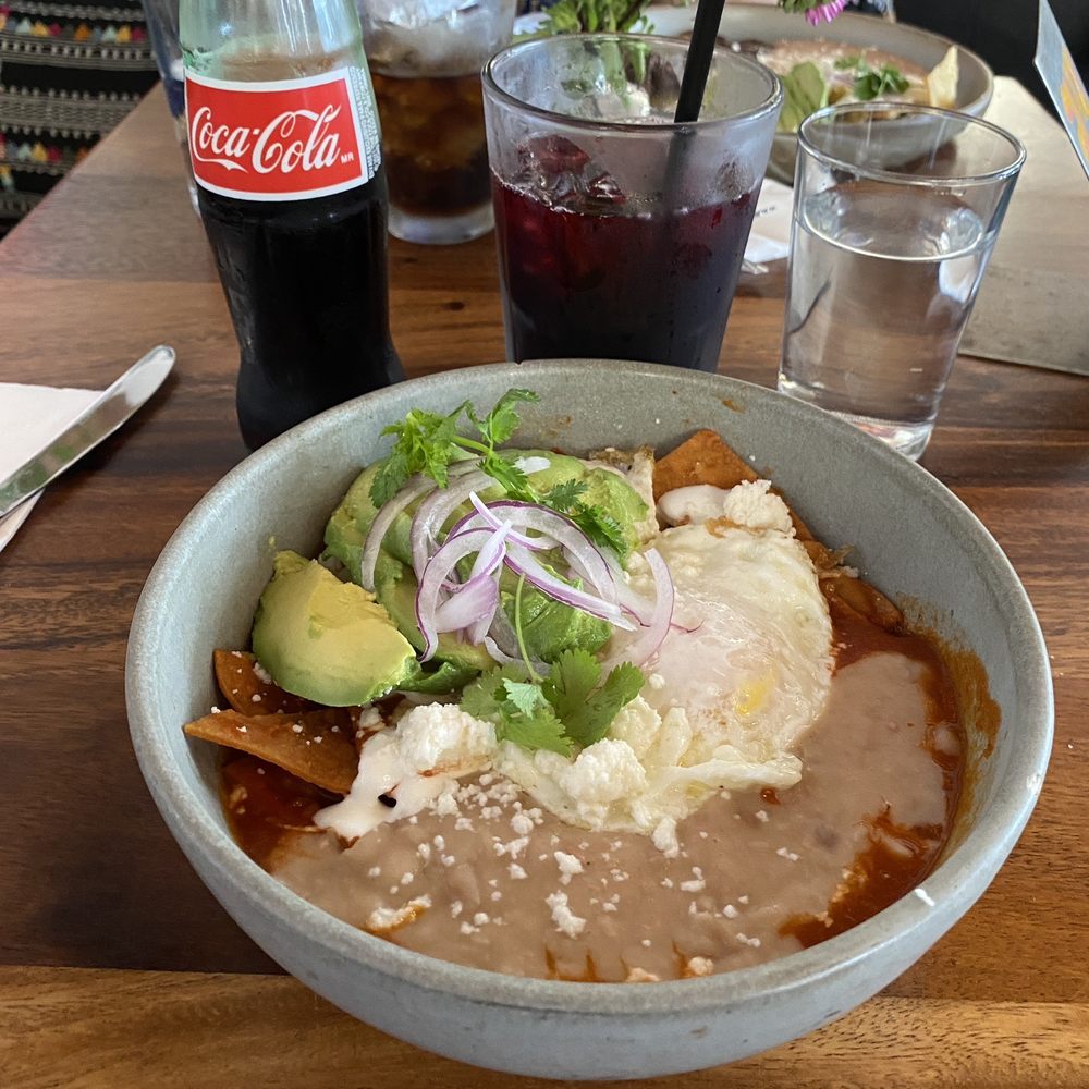 Corazon Comedor - Chilaquiles rojo & agua de Jamaica. - Mexican Near Me - Santa Barbara, California Corazon Comedor - Chilaquiles rojo & agua de Jamaica. - Mexican Near Me - Santa Barbara, California