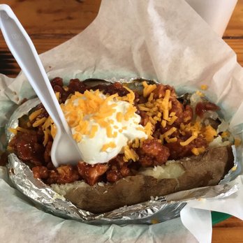 Spud Ranch - Crispy BBQ chicken spud, no onions, add sour cream - Sandwiches Near Me - San Marcos, Texas Spud Ranch - Crispy BBQ chicken spud, no onions, add sour cream - Sandwiches Near Me - San Marcos, Texas