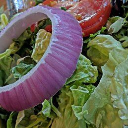 A large, fresh salad is a healthy option instead of fries or onion rings at Ihop