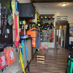 Golden Chains Climbing Gear - Some of the interior if the store and the gear they sell