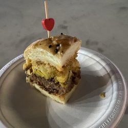 Seed Plant Based Food And Wine Festival Burger Battle - Selfie worthy burger.  The heart made this one memorable!