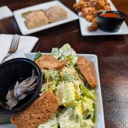 Frank's Steak House - Caesar salad, calamari, rolls