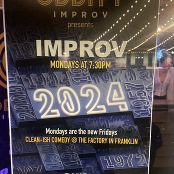 Oddity Improv - 7:30 shows on Monday - Comedy Clubs Near Me - Franklin, Tennessee Oddity Improv - 7:30 shows on Monday - Comedy Clubs Near Me - Franklin, Tennessee