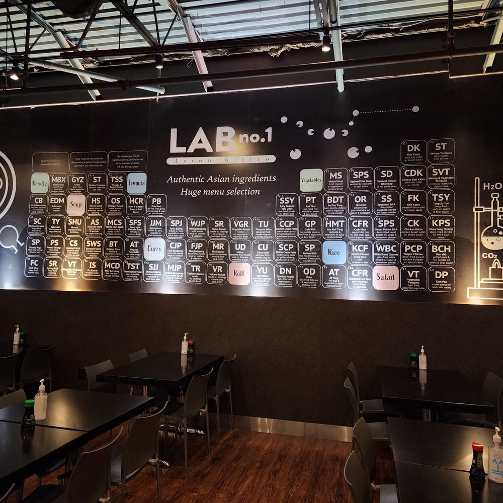 Lab No.1 - Awesome wall of Periodic Tables - Asian Fusion Near Me - Centreville, Virginia