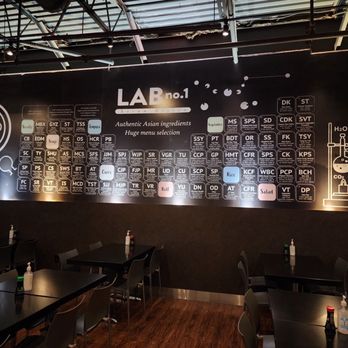 Lab No.1 - Awesome wall of Periodic Tables - Asian Fusion Near Me - Centreville, Virginia Lab No.1 - Awesome wall of Periodic Tables - Asian Fusion Near Me - Centreville, Virginia