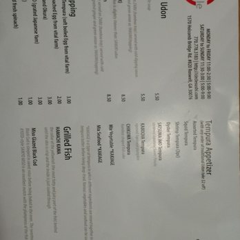 Circle Noodle - Menu - Japanese Near Me - Roswell, Georgia