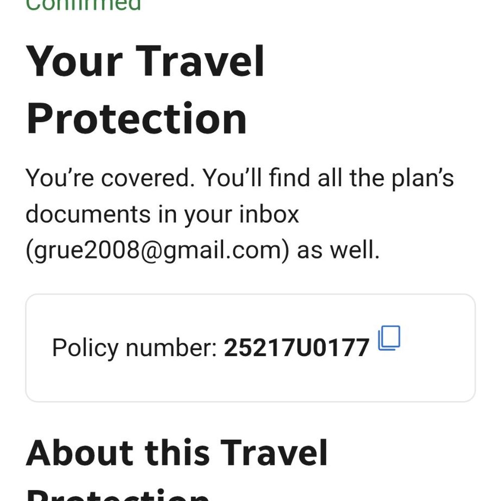 The insurance policy covering our accommodations. Supposed to be refundable that's why we buy the insurance.