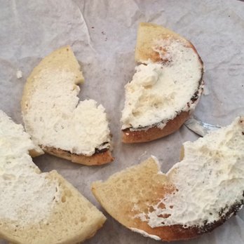 Blazin' Bagelz - Another picture of my half-a$$ bagel with pretty much no cream cheese and half is burnt - Bagels Near Me - Salinas, California