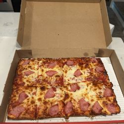 Jet's Pizza - Ham and cheese Detroit style