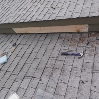 AcEco Extermination & Insulation - Fixed the hole and repaired the roof to match. You can see the roofs new shingle area as well. - Pest Control Near Me - Centennial, Colorado