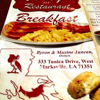 Nanny's Restaurant - a breakfast menu and a cup of coffee - Diners Near Me - Marksville, Louisiana