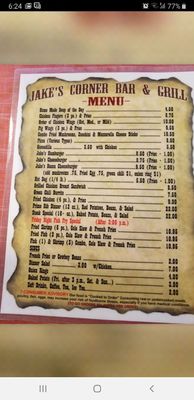 Menu photo 6 Jakes Corner Bar Payson, AZ
