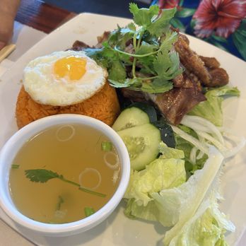 Pho Ga Nha - Cơm Gà Rô Ti | Seasoned 1/2 chicken with red rice, sunny-side up egg** and house salad - Vietnamese Near Me - San Jose, California Pho Ga Nha - Cơm Gà Rô Ti | Seasoned 1/2 chicken with red rice, sunny-side up egg** and house salad - Vietnamese Near Me - San Jose, California