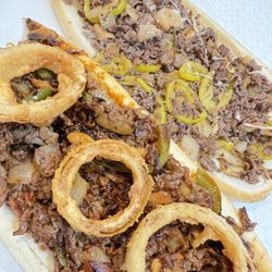 South of Philly - Smokehouse Philly (left),mushroom Philly add banana peppers(right)