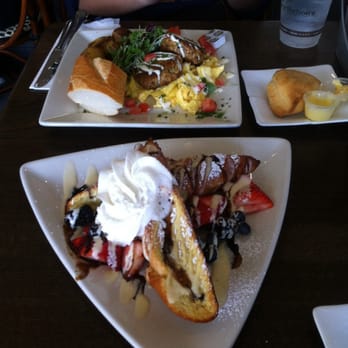 Starling Diner - San Francisco Stuffed Toast with Seasonal Berries & Blue Crab Cake Scramble - New American Near Me - Long Beach, California