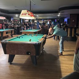 Pool tables on league night. Pool tables on league night.