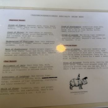 Crash Murder Business - Menu - Coffee & Tea Near Me - Santa Fe, New Mexico