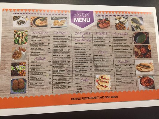 Menu photo 8 Horus Nashville, TN