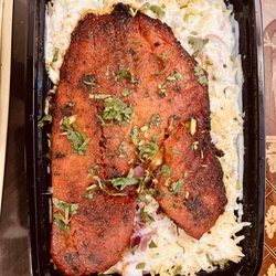 Alibaba Kebab - Tandoori Fish over Rice Tray