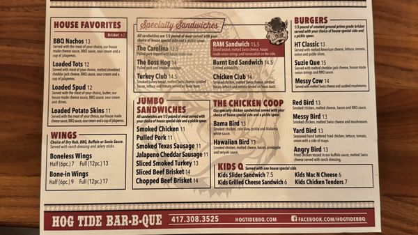 Menu photo 1 Hog Tide Bar-B-Que Aurora, MO Menu photo 1 Hog Tide Bar-B-Que Aurora, MO