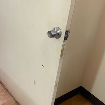Super 8 by Wyndham Waco/Mall area TX - The door has been hit in, chips all in it. - Hotels Near Me - Waco, Texas