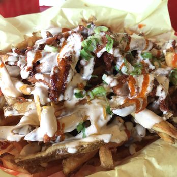 Bumblebee's KBBQ and Grill - Spicy pork k-pop fries.  Not too spicy.  Very tasty! - Korean Near Me - Provo, Utah