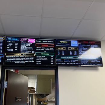 Snack Room - menus on the wall - Popcorn Shops Near Me - Georgetown, Texas