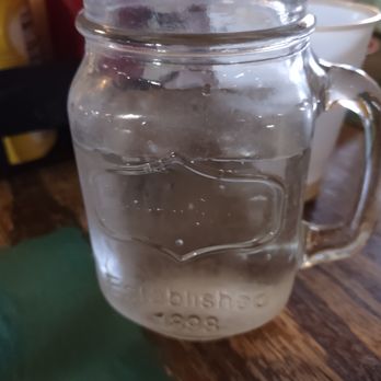 Stockyard Grill & Saloon - Mason jar water glasses - American Near Me - Coon Valley, Wisconsin Stockyard Grill & Saloon - Mason jar water glasses - American Near Me - Coon Valley, Wisconsin