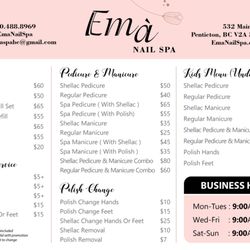 Ema Nail Spa - Ema Nail Spa Price list