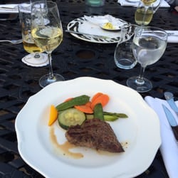 African Sky Hotel - Simola Restaurant - Ostrich steak with vegetables.