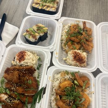 Shootz - Kimchi butter katsu chicken (Left) kimchi butter shrimp (right) Spam brulee musubi - Hawaiian Near Me - Whittier, California Shootz - Kimchi butter katsu chicken (Left) kimchi butter shrimp (right) Spam brulee musubi - Hawaiian Near Me - Whittier, California