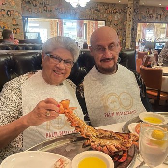 The Palm - Las Vegas - Us with me holding up the tail. - Steakhouses Near Me - Las Vegas, Nevada