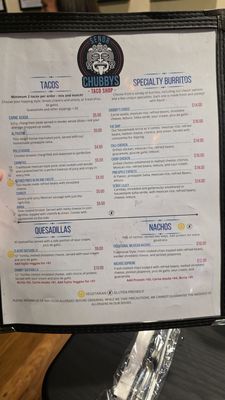 Menu photo 4 Senor Chubby's Buffalo, NY