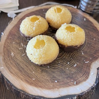 Rangeen Kitchen - Chocolate puffs with mango mousse - Indian Near Me - Laguna Niguel, California Rangeen Kitchen - Chocolate puffs with mango mousse - Indian Near Me - Laguna Niguel, California