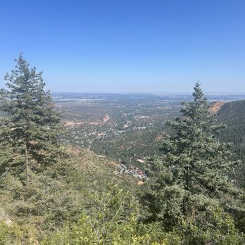Barr Trail - View of town from two miles up - Hiking Near Me - Manitou Springs, Colorado Barr Trail - View of town from two miles up - Hiking Near Me - Manitou Springs, Colorado