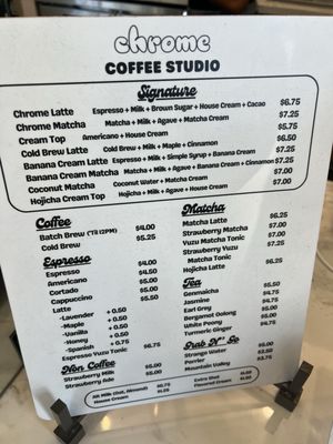 Menu photo 4 Chrome Coffee Studio Torrance, CA