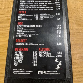 Sansotei Ramen - Jan 2018 menu - Ramen Near Me - North York, Ontario Sansotei Ramen - Jan 2018 menu - Ramen Near Me - North York, Ontario
