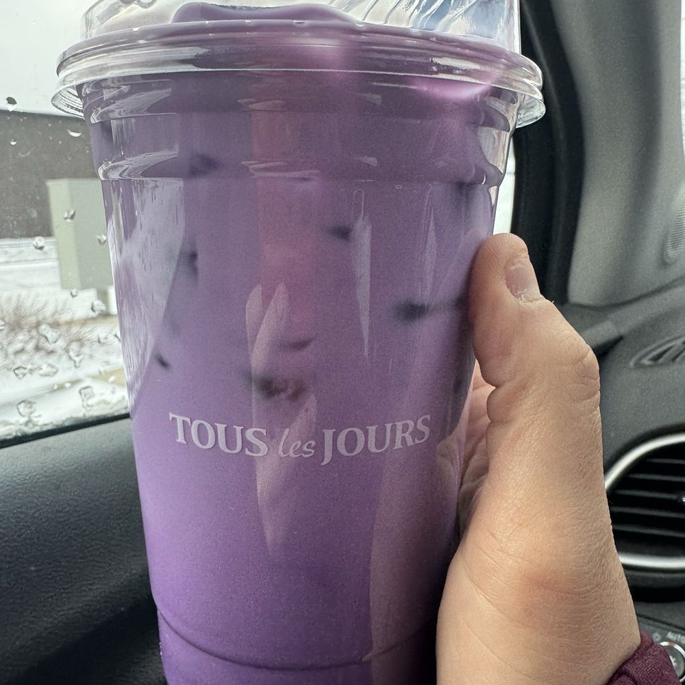 Tous Les Jours - 20 oz iced ube latte - Bakeries Near Me - Troy, Michigan Tous Les Jours - 20 oz iced ube latte - Bakeries Near Me - Troy, Michigan