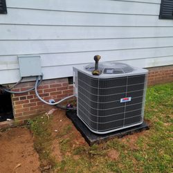 His Heating & Air - Our new split system install.