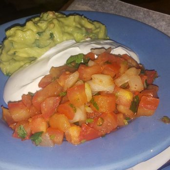 Cilantro - Guac, sour cream and salsa which accompanied the fajitas - Mexican Near Me - New York, New York