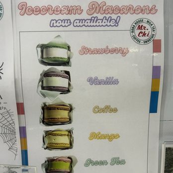 Mr Chi Boba Tea - Macaron ice cream menu - Bubble Tea Near Me - Las Vegas, Nevada