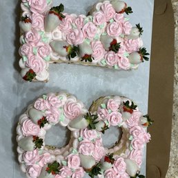 a cake in the shape of the number 50