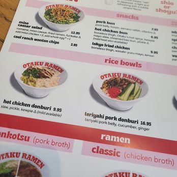 Otaku Ramen - Menu here in Nashville - Ramen Near Me - Nashville, Tennessee