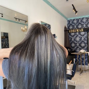 Adrimar Salon - Beautiful way to transit from dark to silver especially if one has already started growing it out. Thank you Adriana - Hair Salons Near Me - Los Angeles, California