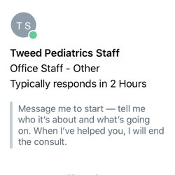 Tweed Pediatrics - Two hour wait... Why schedule patients and then make them wait while you take lunch. The disorganization is off the charts.