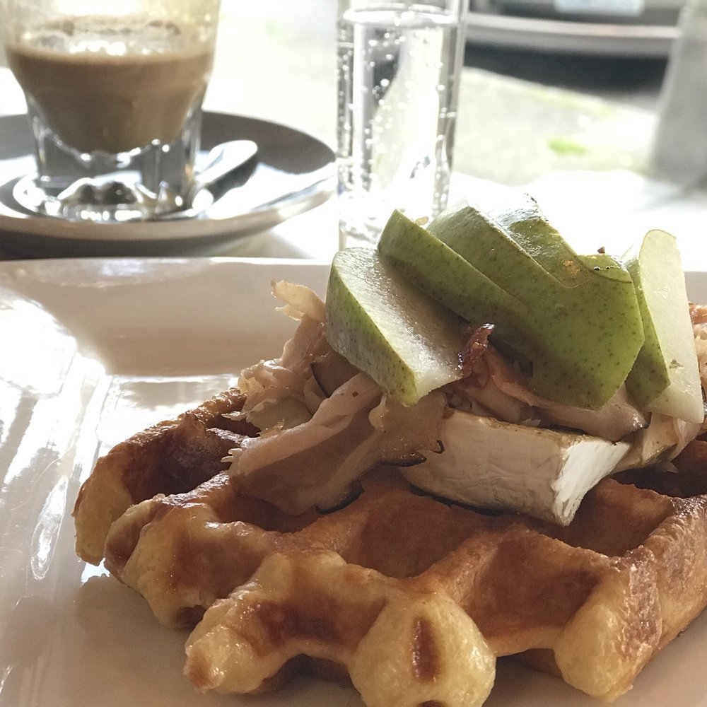 Syrup Trap - "The Second Breakfast" - Pear, brie, honey roasted turkey (substituted for the ham) - Breakfast & Brunch Near Me - Vancouver, Washington Syrup Trap - "The Second Breakfast" - Pear, brie, honey roasted turkey (substituted for the ham) - Breakfast & Brunch Near Me - Vancouver, Washington