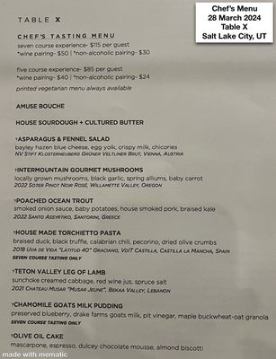 Menu photo 8 Table X Salt Lake City, UT Menu photo 8 Table X Salt Lake City, UT