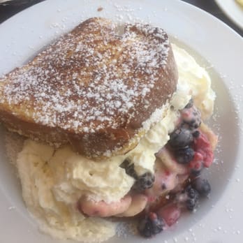 Corner Cafe - Portuguese French toast stuffed with whipped cream bananas and berries!! - Breakfast & Brunch Near Me - Newport, Rhode Island