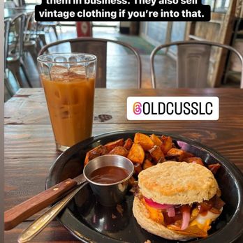 Old Cuss - Breakfast sandwich with breakfast potatoes - Coffee & Tea Near Me - Salt Lake City , Utah Old Cuss - Breakfast sandwich with breakfast potatoes - Coffee & Tea Near Me - Salt Lake City , Utah